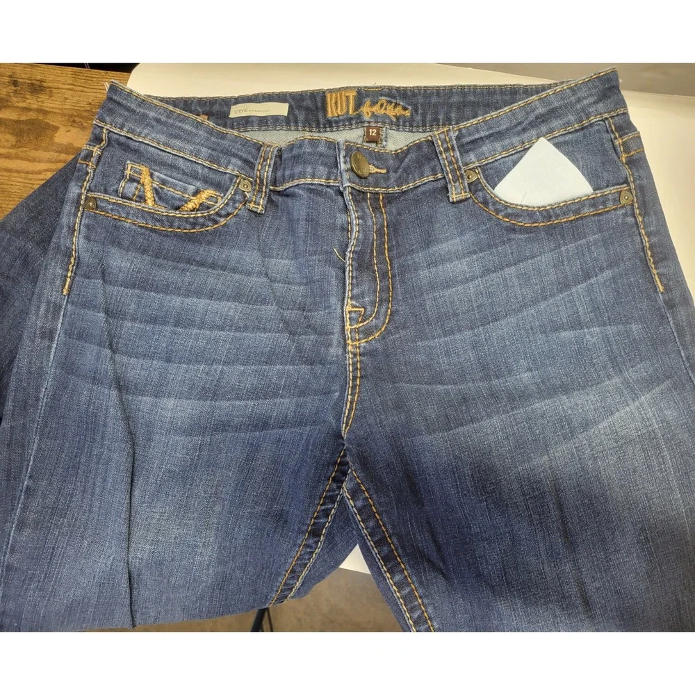 KUT from the Kloth Stevie‎ Straight Leg Jeans Women's Size 12 Blue Denim